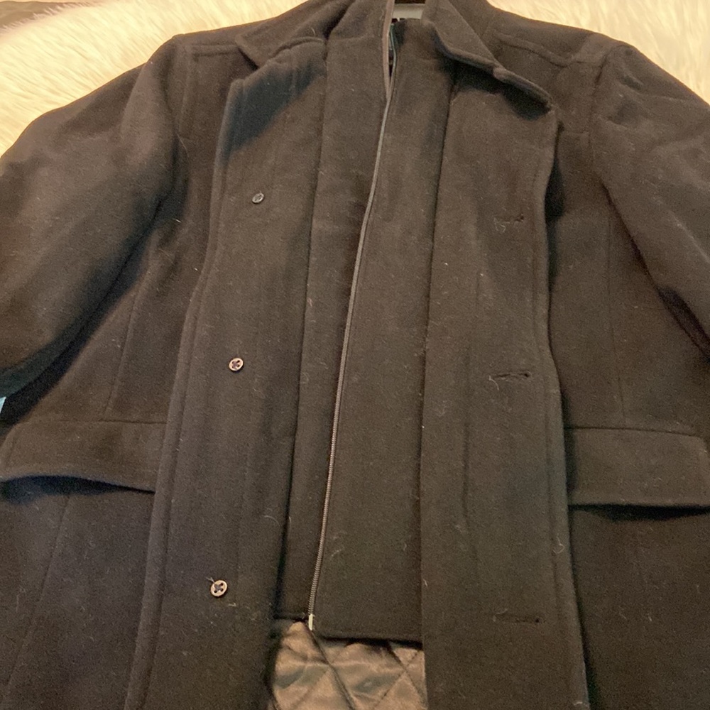 Nautica Man Wool 67% 12 % cashmere 21 Naylon Coat long 31 bust 44” - Picture 12 of 12